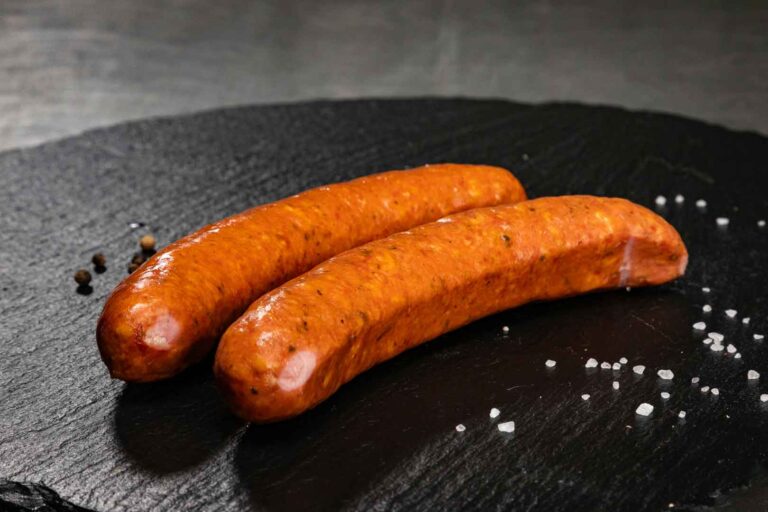 Käsekrainer. MÖNKE Fleisch GmbH & Co. KG, Pulheim. Das Angebot umfasst unter anderem regionales Fleisch aus dem Umland, argentinisches Steakfleisch, irisches Weiderind, Lammfleisch aus Neuseeland, Seafood sowie exotische Fleischsorten.