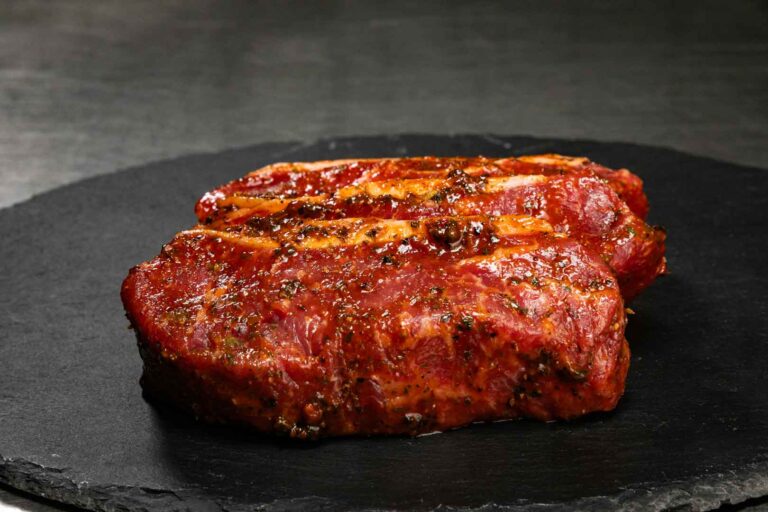 Rinder-Roastbeef. MÖNKE Fleisch GmbH & Co. KG, Pulheim. Das Angebot umfasst unter anderem regionales Fleisch aus dem Umland, argentinisches Steakfleisch, irisches Weiderind, Lammfleisch aus Neuseeland, Seafood sowie exotische Fleischsorten.